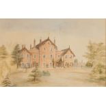 Fanny Walker, study of Booth Ferry House, Yorkshire, initialled watercolour, dated 1870, extensive