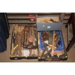 Three boxes of various tools