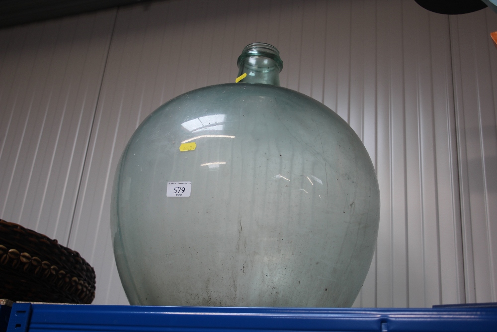 A large glass carboy