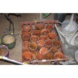 A tray of terracotta planters