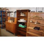 A hardwood open fronted bookcase