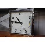 A chrome cased clock