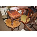 An oak foot stool together with an Edwardian tub c