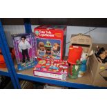 A quantity of various toys; Micheal Jackson figure