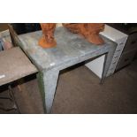 A galvanised table