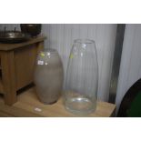 Two glass vases