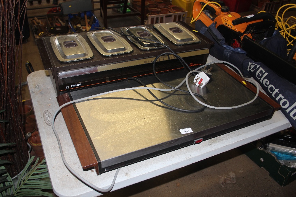 A Hostess food warmer and a warming tray