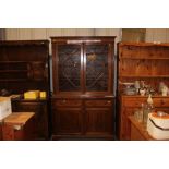 A 19th Century mahogany bookcase raised on cupboar