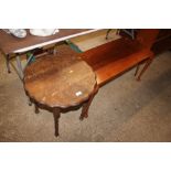 An oak barley twist side table and an oblong coffe