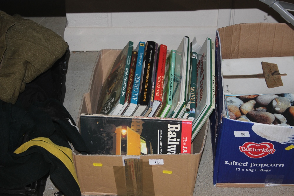 A box of various books - mostly relating to railwa