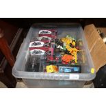 A box of model diecast vehicles