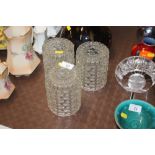 Three moulded glass light shades
