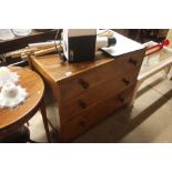 A 20th Century oak three drawer chest