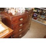 A 19th Century mahogany bow fronted chest fitted t