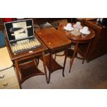 Three Edwardian mahogany and inlaid tables