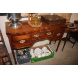 A 19th Century mahogany three drawer sideboard rai