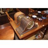 Two oak cased mantle clocks