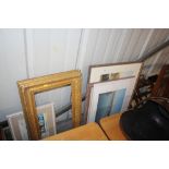 A 19th Century gilt picture frame; a watercolour l