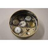 Six various pocket watches to include a white meta