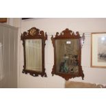 A 19th Century mahogany and gilt fret carved wall