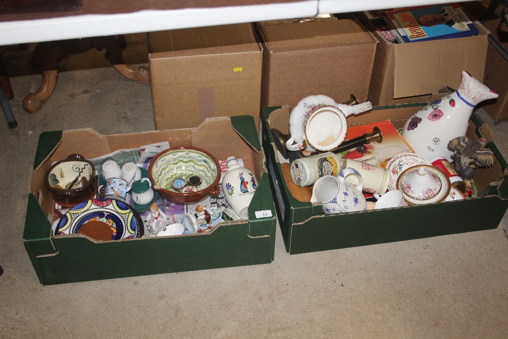 Two boxes of various china and ornaments