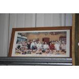 A modern pine framed print entitled "The Kitchen"