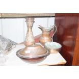 A 19th Century tinned copper Turkish dish and cove