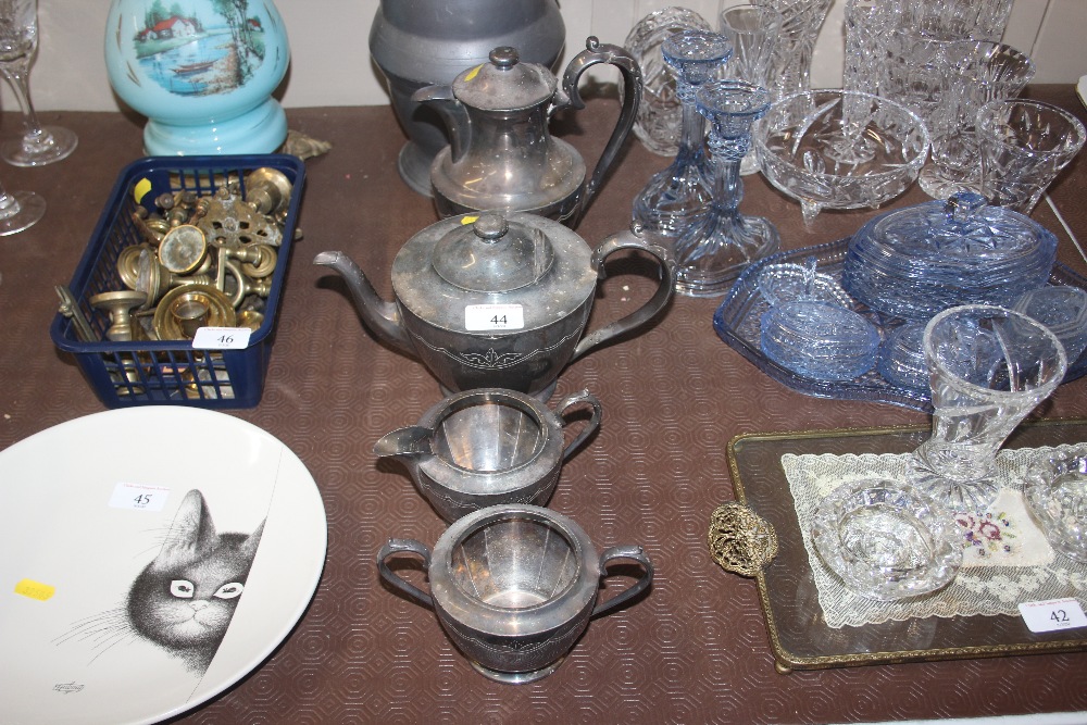 A silver plated four piece teaset by Walker & Hall