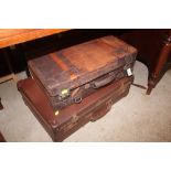 Two leather suitcases