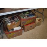 Five boxes of books