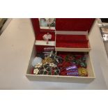 A jewellery box and contents