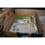 A box of cigarette cards