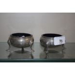 A pair of George III silver salt cellars