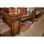 A Victorian mahogany pedestal sideboard, fitted wi