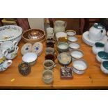 A quantity of various Studio pottery cups, bowls,