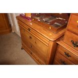 A Danish stripped pine chest fitted four long draw