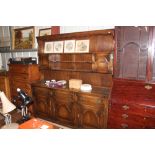 A good quality oak dresser fitted three drawers