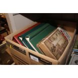 A box of stamps and albums