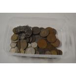 A plastic tray of coinage