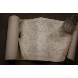 A roll of black and white maps