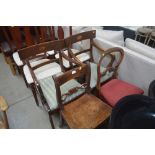 A Victorian rosewood chair; together with a 19th C