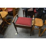 An Edwardian piano stool