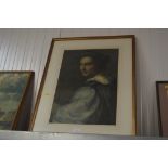 A gilt framed watercolour portrait study informat