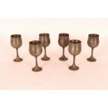 Six pewter goblets