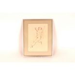J.E.D., crayon sketch of a reclining nude, signed