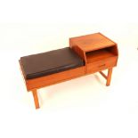 A teak G-plan design telephone seat