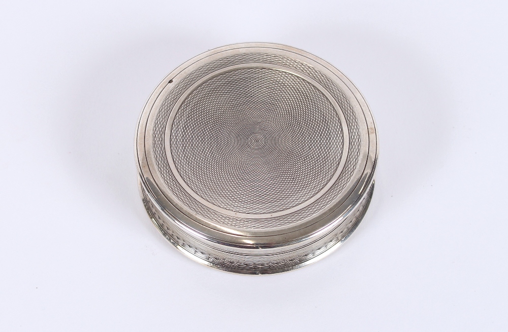 A white metal and shagreen compact, the lid decorat - Image 2 of 2