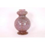 An unusual Arts & Crafts double gourd glass vase i