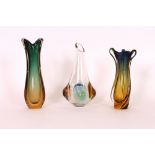 Three various Bohemian glass vases