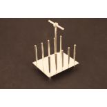 A plated Dresser style toast rack